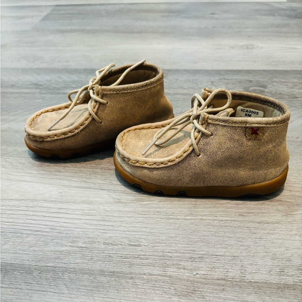 Twisted X Toddler Driving Moc Shoes Size 8 Tan Western Comfort